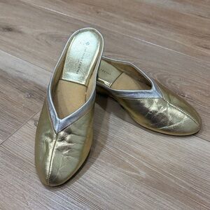 Jacques Levine Gold slippers